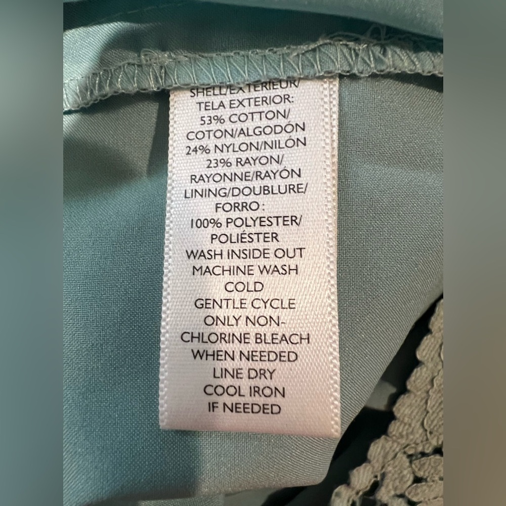 Ann Taylor Loft S 4 Seafoam Green Shift dress Cap Sleeve Lace Work Cocktail - Picture 8 of 8